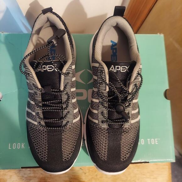 Apex Bolt A7000 Men's US 7 X-Wide Black Knit Lace Up Running Sneaker Shoes NWOT - Picture 7 of 9